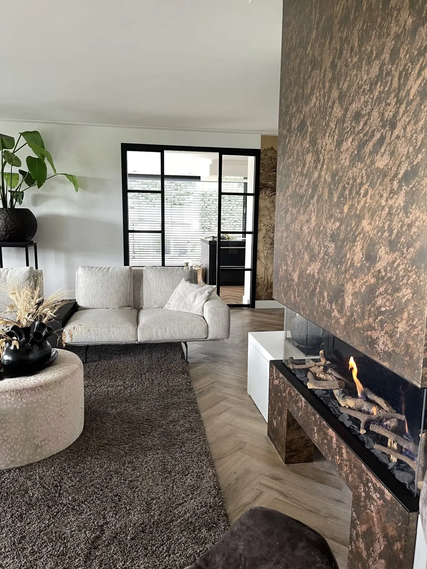 Bronze Metallic Openhaard — Openhaard · Villa Kampen